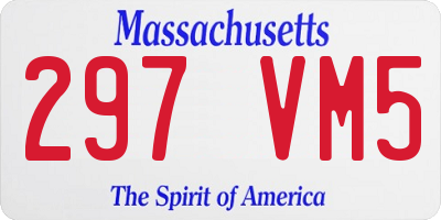 MA license plate 297VM5