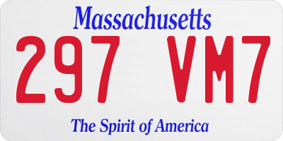MA license plate 297VM7