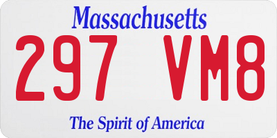 MA license plate 297VM8