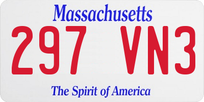 MA license plate 297VN3