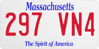 MA license plate 297VN4