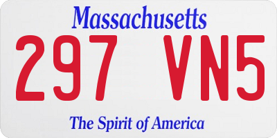 MA license plate 297VN5