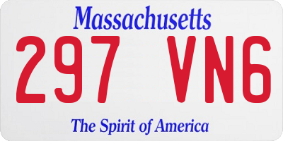 MA license plate 297VN6