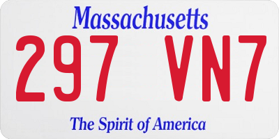 MA license plate 297VN7