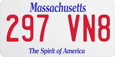 MA license plate 297VN8