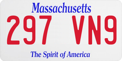 MA license plate 297VN9