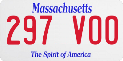 MA license plate 297VO0