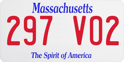 MA license plate 297VO2