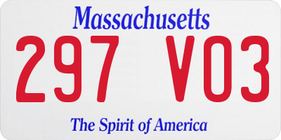 MA license plate 297VO3