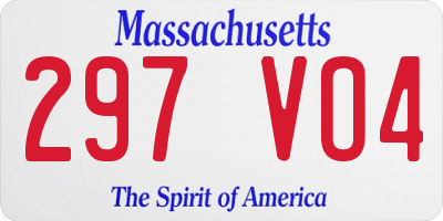 MA license plate 297VO4