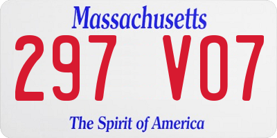 MA license plate 297VO7