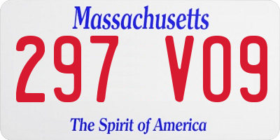 MA license plate 297VO9