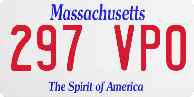 MA license plate 297VP0