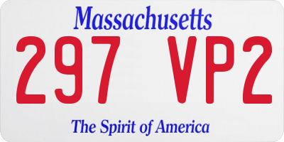 MA license plate 297VP2