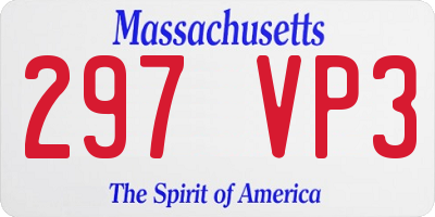 MA license plate 297VP3