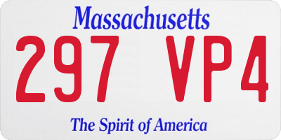 MA license plate 297VP4