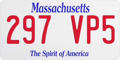 MA license plate 297VP5