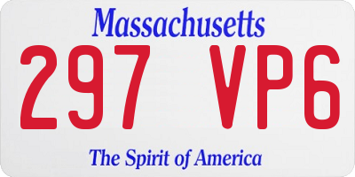MA license plate 297VP6
