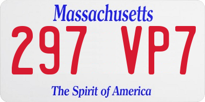 MA license plate 297VP7