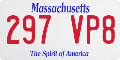MA license plate 297VP8