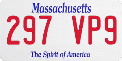 MA license plate 297VP9
