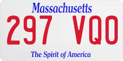 MA license plate 297VQ0