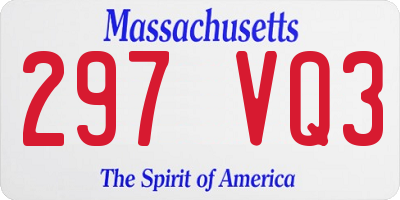 MA license plate 297VQ3