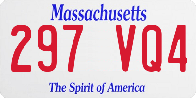 MA license plate 297VQ4