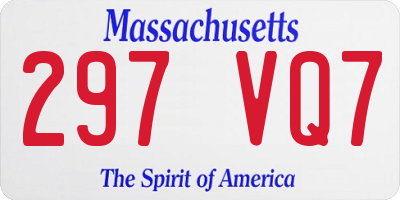 MA license plate 297VQ7
