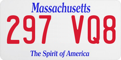 MA license plate 297VQ8