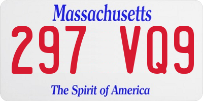 MA license plate 297VQ9