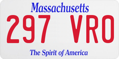 MA license plate 297VR0