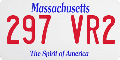MA license plate 297VR2