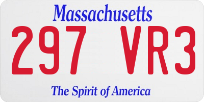 MA license plate 297VR3