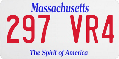 MA license plate 297VR4