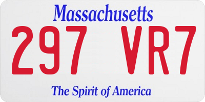 MA license plate 297VR7