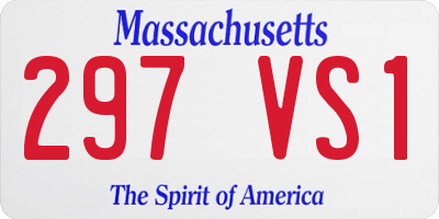 MA license plate 297VS1
