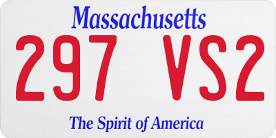 MA license plate 297VS2