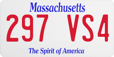 MA license plate 297VS4
