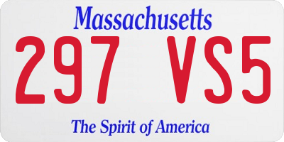 MA license plate 297VS5