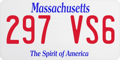 MA license plate 297VS6
