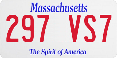 MA license plate 297VS7