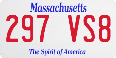 MA license plate 297VS8