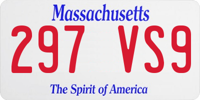 MA license plate 297VS9