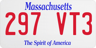 MA license plate 297VT3