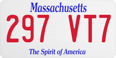 MA license plate 297VT7
