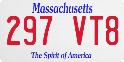 MA license plate 297VT8