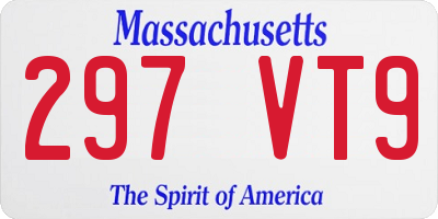 MA license plate 297VT9