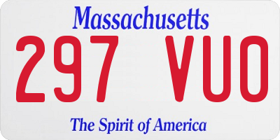 MA license plate 297VU0