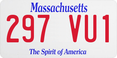 MA license plate 297VU1
